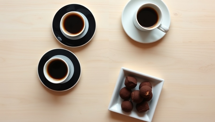 Minimalist coffee and chocolate setting showing benefits of minimalism.