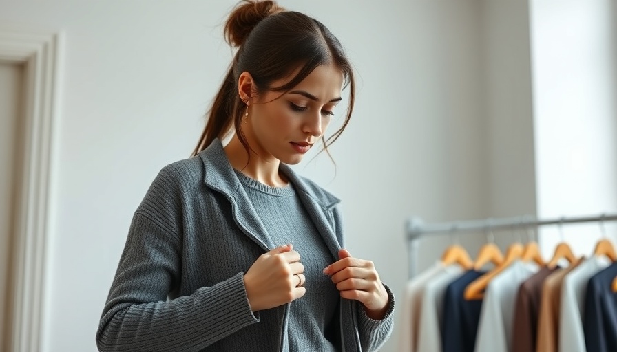 Focused woman organizing clothes on a shelf, one-on-one decluttering support.