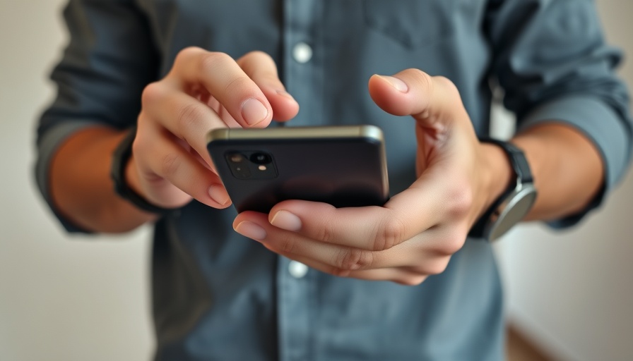 Person using smartphone potentially for health apps, focus on hands and watch.