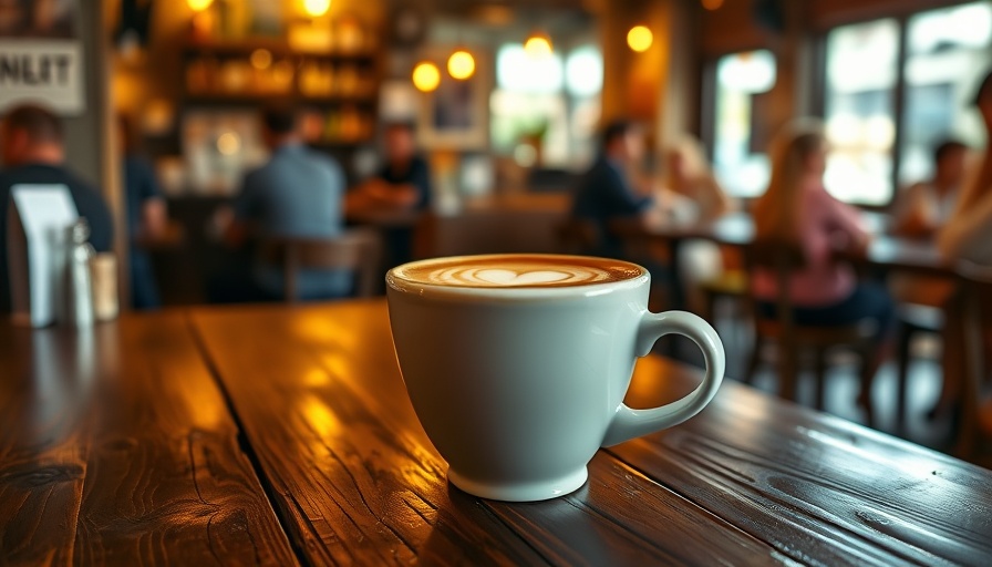 Embracing simplicity with heart latte art on a wooden table