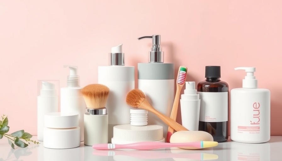 Collage of accessible personal hygiene products, guide cover.