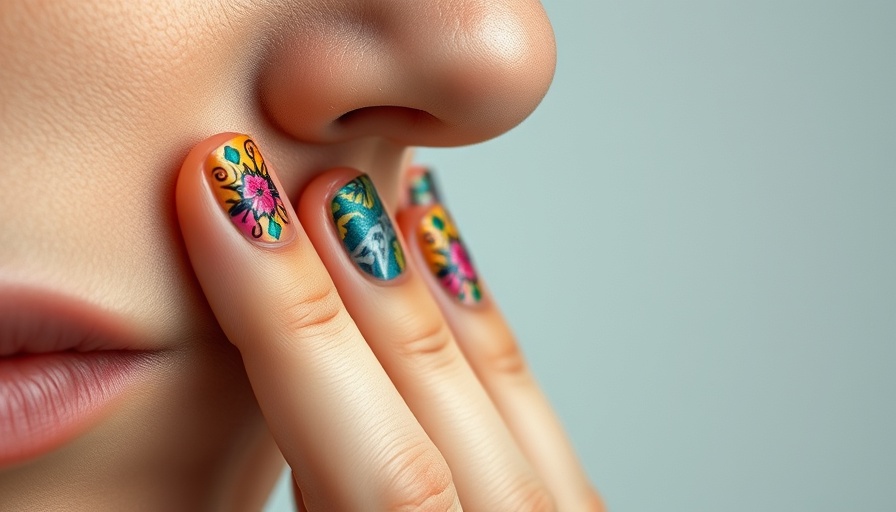 Close-up of artistic nail designs showcasing latest nail art trends.
