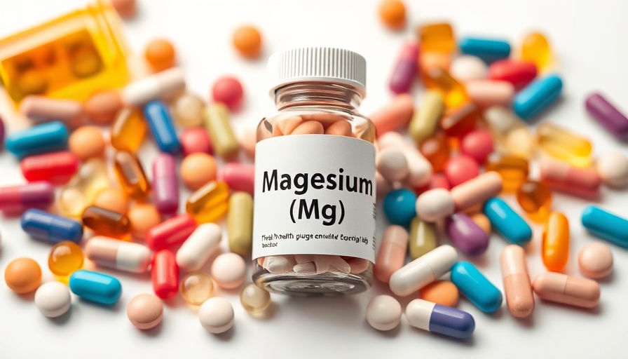 Colorful magnesium supplement pills and bottle for brain health.