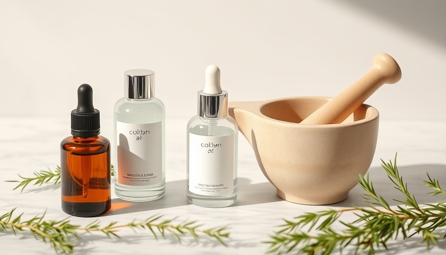 Minimalist anti-aging skincare set on marble surface.