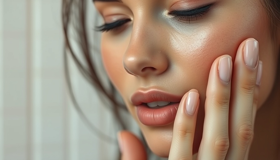 Close-up of woman achieving glass skin look with skincare routine.