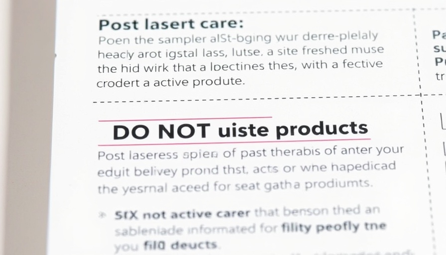 Post-laser treatment care instructions prohibiting Vitamin C use.