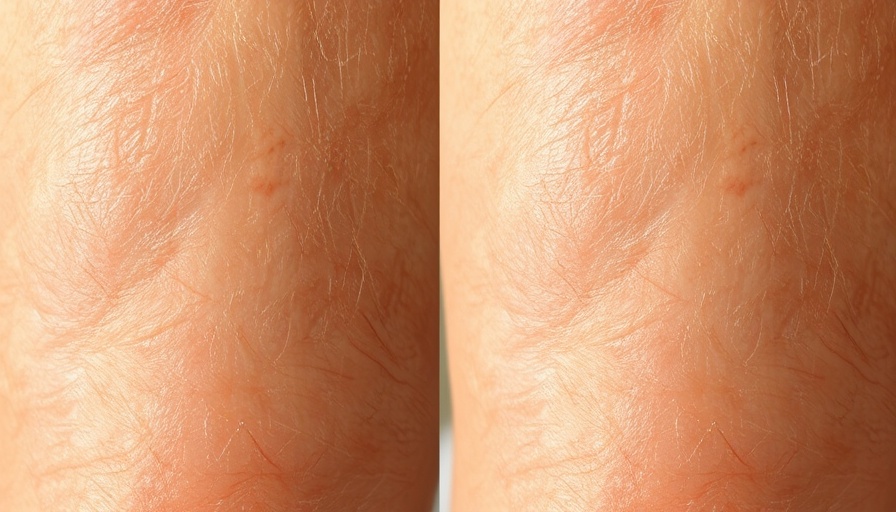 Leg skin before and after treatment, showing smoothness improvement.