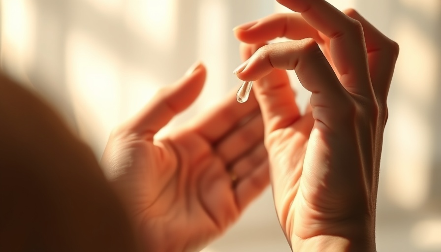 Get glowing skin with hands applying skincare.