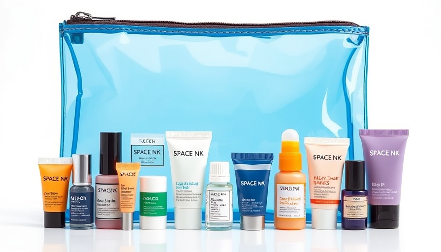 Space NK Starter Kits with mini skincare products and blue pouch.