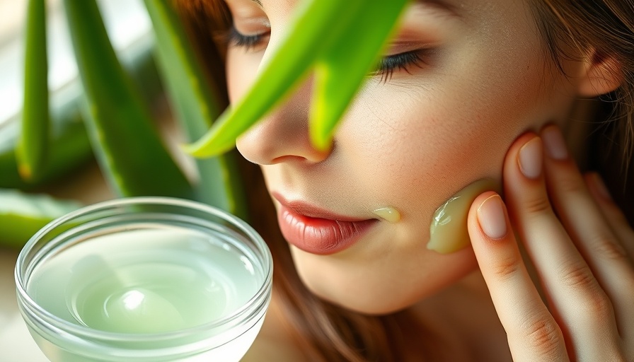 Benefits of Aloe Vera for Skin Brightening depicted with gel application.