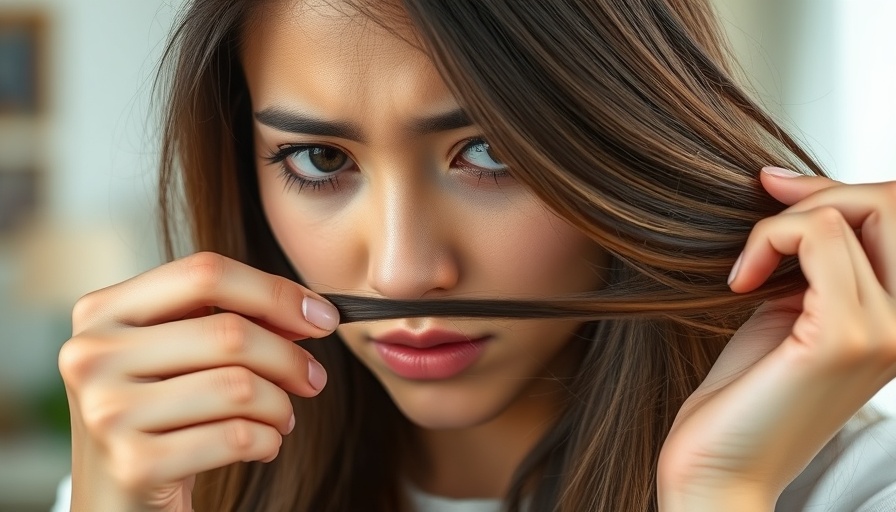 Young woman checking split ends, Get Rid Of Split Ends Hair Naturally.