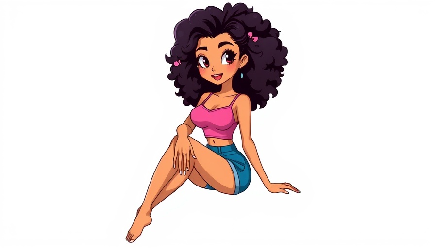 Stylish cartoon woman seated confidently, highlighting postpartum confidence.