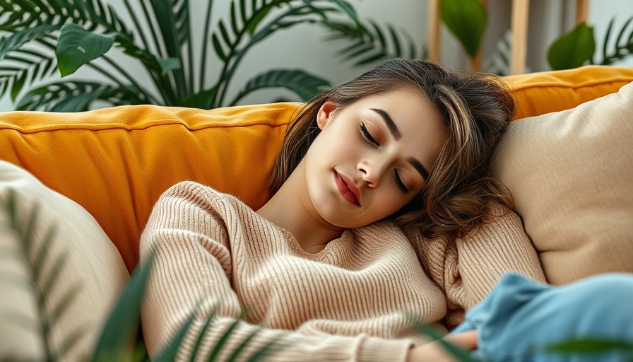 Young woman resting on a sofa, exemplifying how sleep affects your well-being.