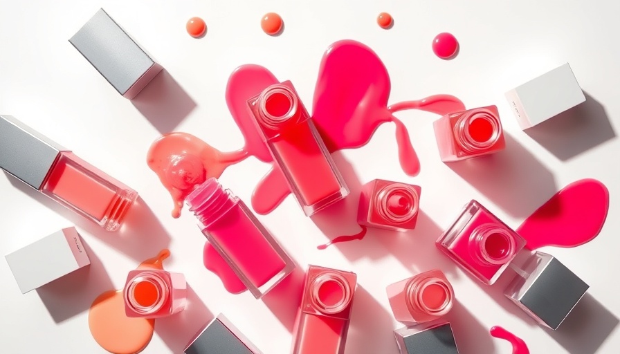 Collection of Glossier Lip Glaze bottles with colorful drips.