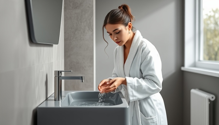 Woman washing face at sink, best facial cleanser for oily skin routine.