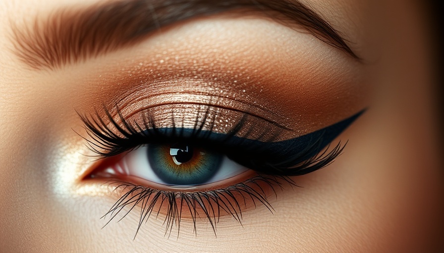 Elegant eye makeup over 40 with shimmering brown eyeshadow.