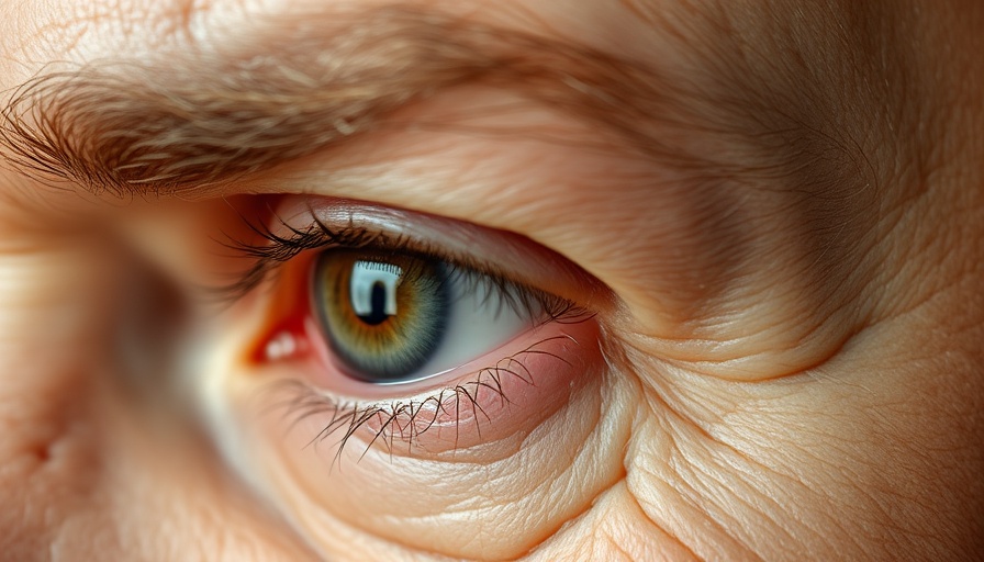 Close-up of hooded eyes with natural skin texture.