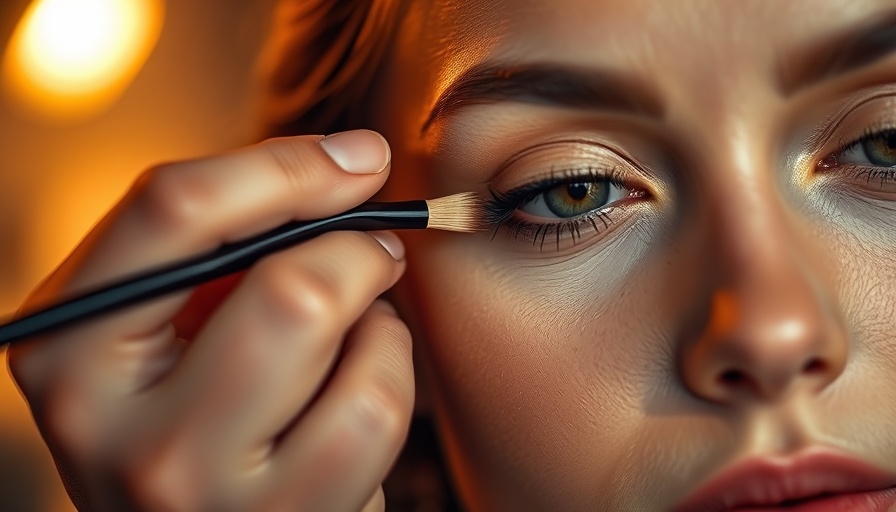 Close-up of a woman over 40 receiving eyeliner makeup.