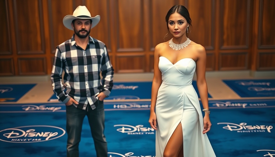 Auliʻi Cravalho honors Afa Ah Loo, split image with a woman in elegant dress and man in plaid shirt.