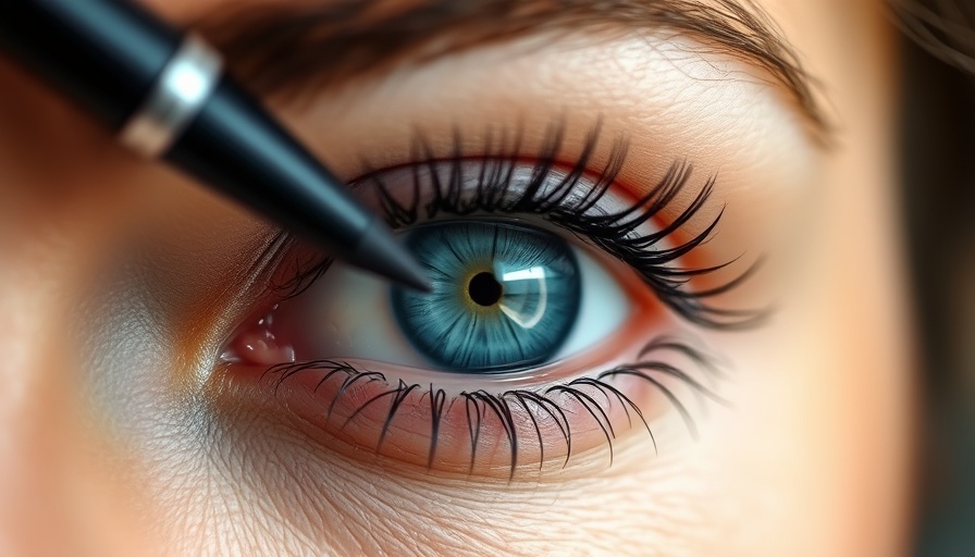 Close-up of eye showing how to apply eyeliner over 40.