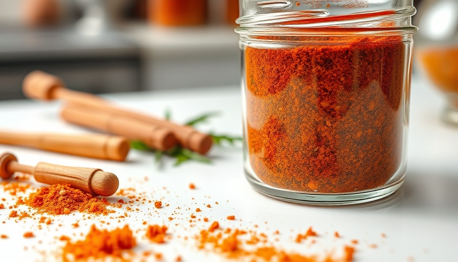Homemade healthy taco seasoning recipe in a glass jar on a white surface.