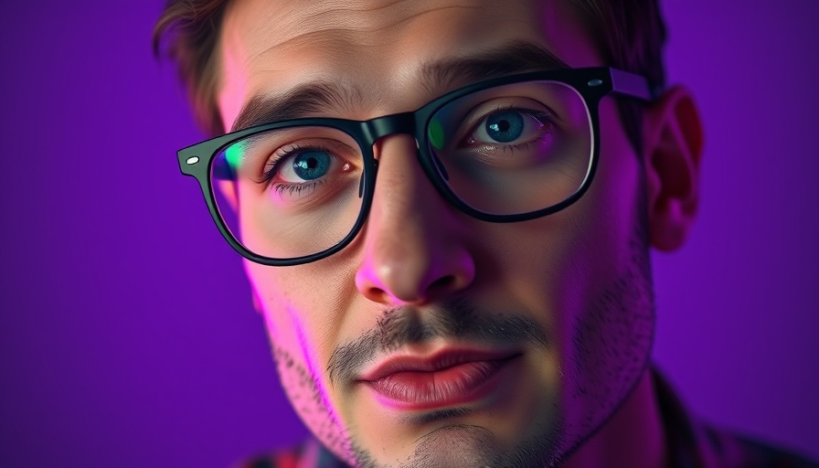 Man with glasses and confident expression in close-up portrait.