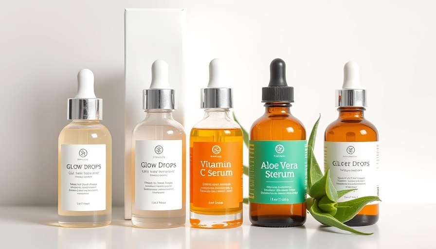 Top Skincare Products for Glowing Skin including vitamin C serum and glow drops.