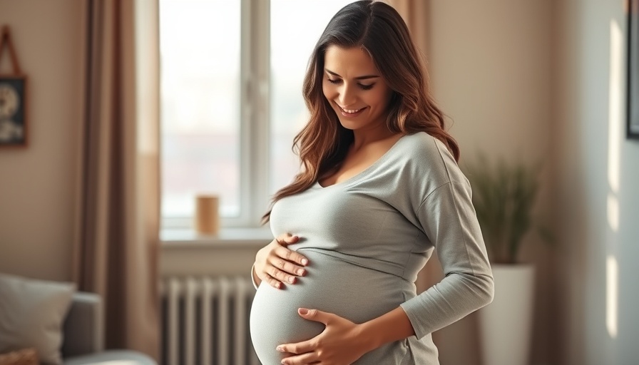 Smiling pregnant woman in soft light illustrating fertility and health.