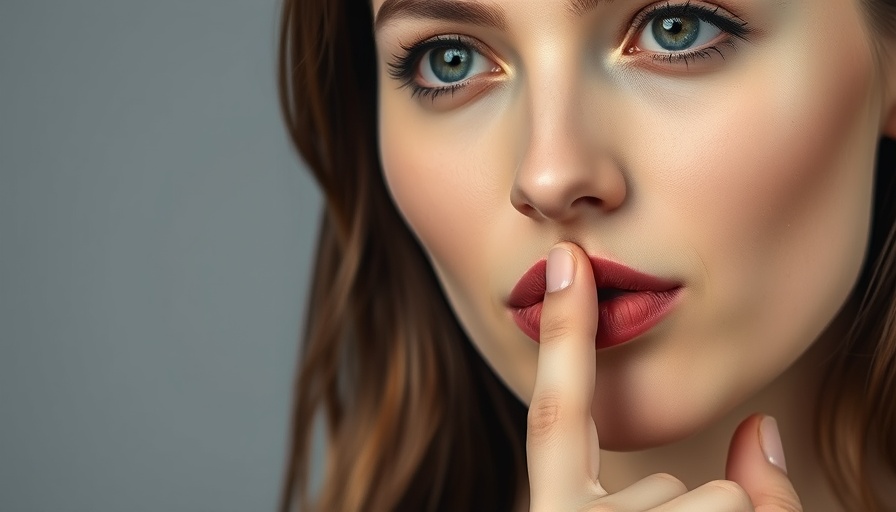 Woman considering lip flip procedure with a thoughtful expression.