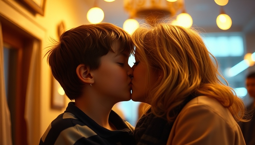 Awkward kiss scene from a 90s movie highlighting outdated themes.