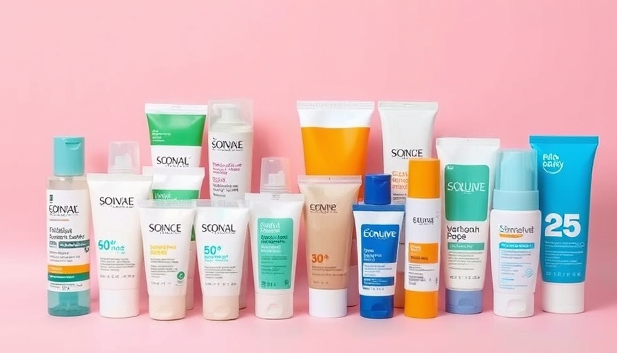 Best Tinted Sunscreens 2025 collection on pink background.