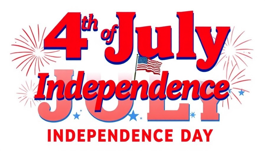 Vivid 4th of July graphic with American flag and fireworks.