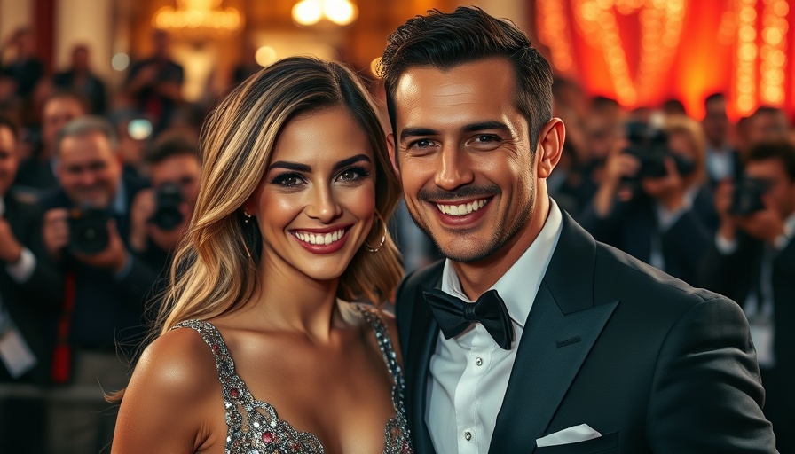 Stylish couple at an event with photographers highlighting celebrity privacy.