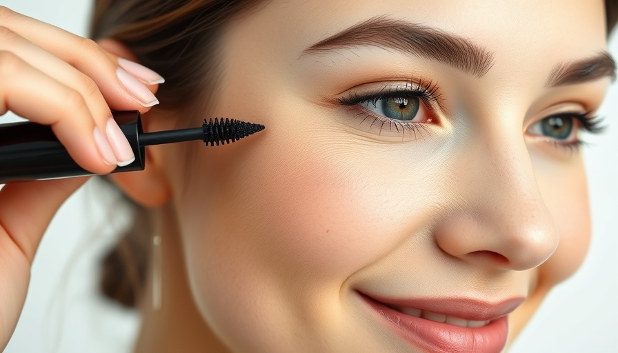 Close-up of woman applying mascara, brown vs black mascara comparison.
