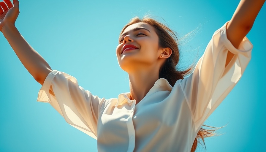 Woman in skin-healthy clothing enjoying sunlight in a natural setting.