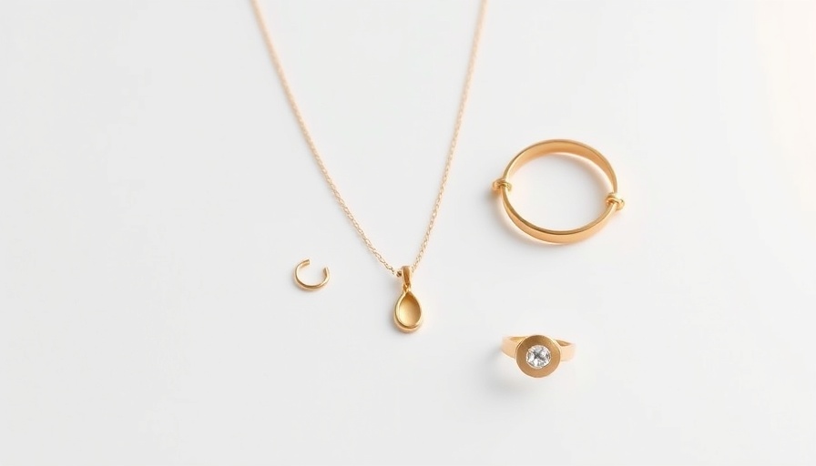Sustainable summer jewelry set on white background.