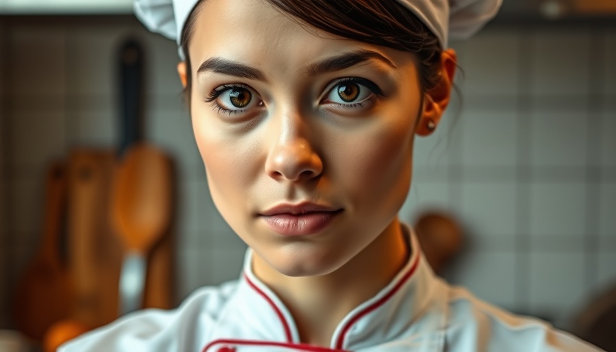Shocking ad campaigns: Woman chef with provocative tweet overlay.