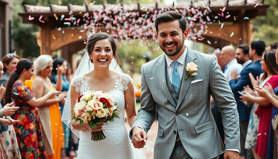Wedding Day Must-Haves: Joyful couple celebrating outdoors.
