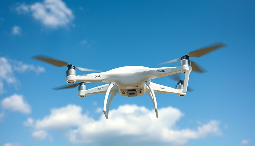 Walmart drone delivery expansion: delivery drone in flight against blue sky.