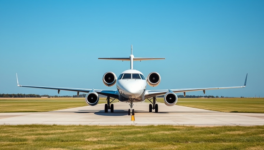 Sleek commercial airplane on runway, tariffs on commercial planes.