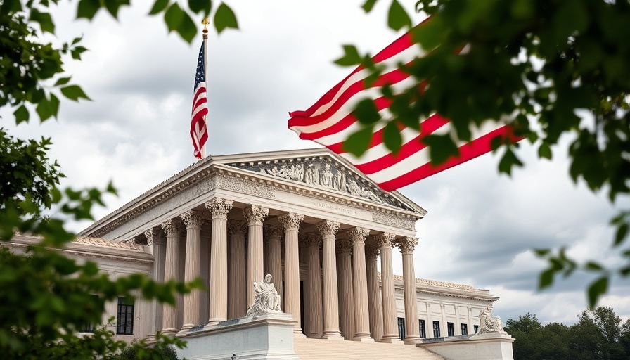 Supreme Court building with American flag, symbolizing justice in reverse discrimination claims.