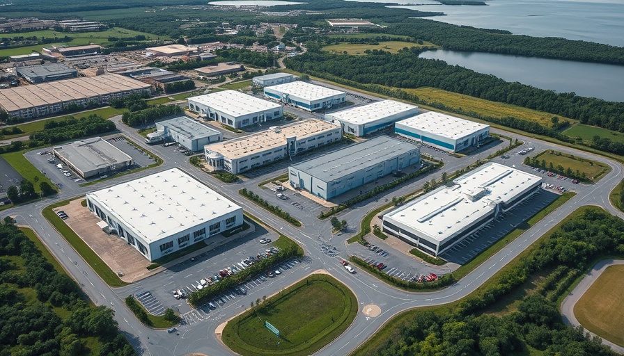 Aerial view of GlobalFoundries factory complex, showcasing investment scale in AI chip manufacturing.