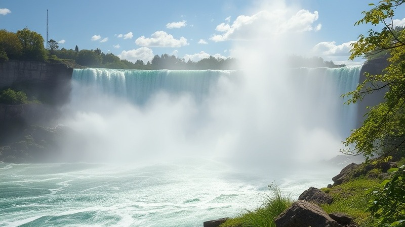 Stunning Niagara Falls scene on a bright summer day