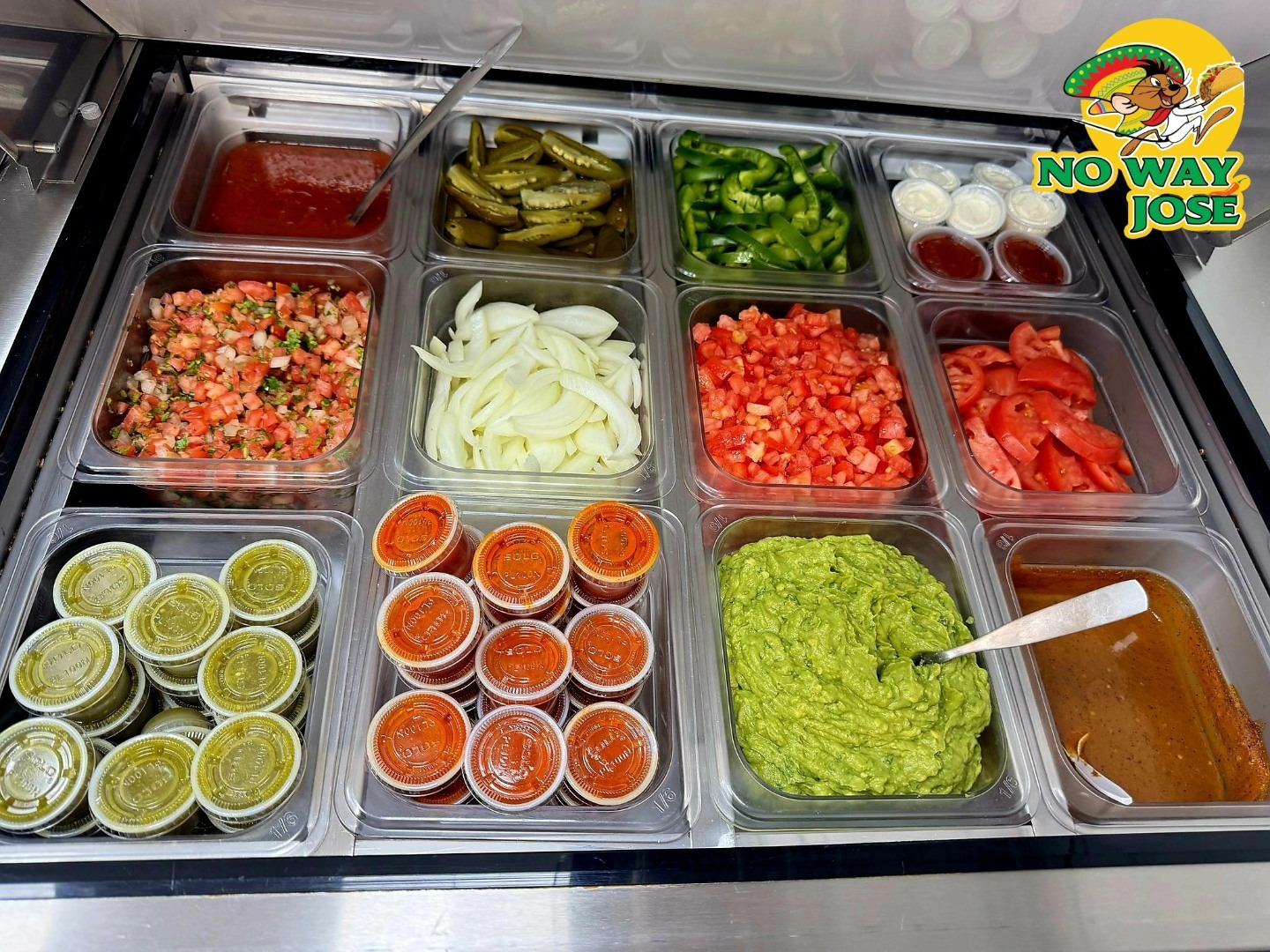 taco bar toppings at no way jose mexican restaurant in elmwood village buffalo