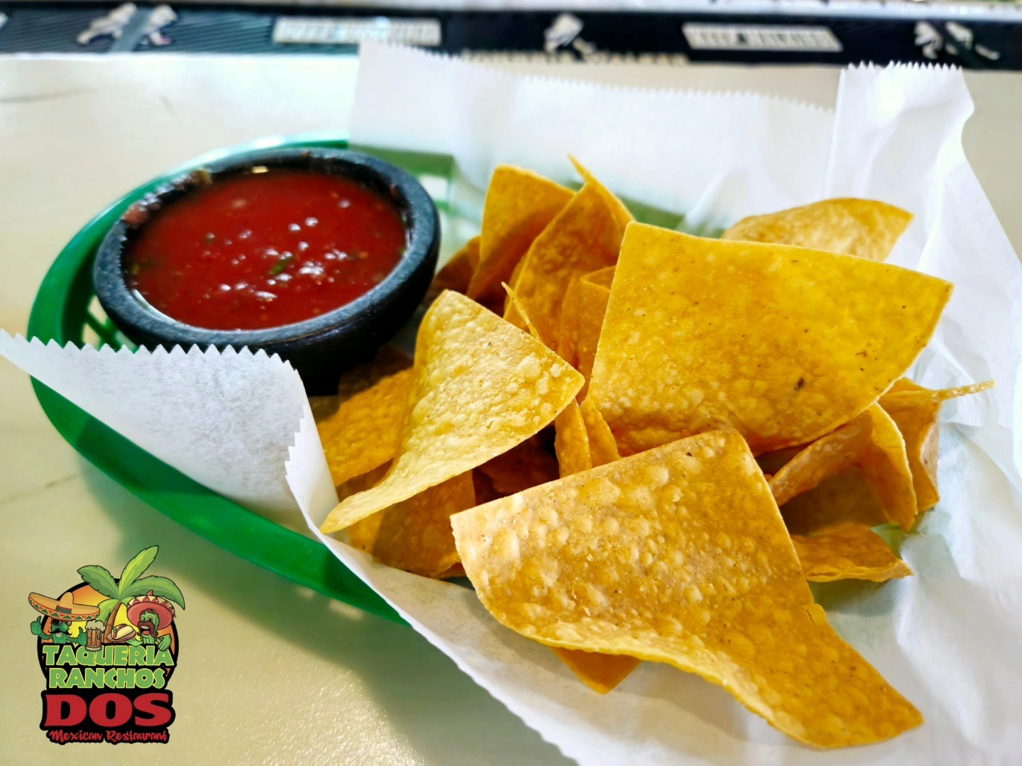 salsa & chips at taqueria ranchos dos in buffalo new york