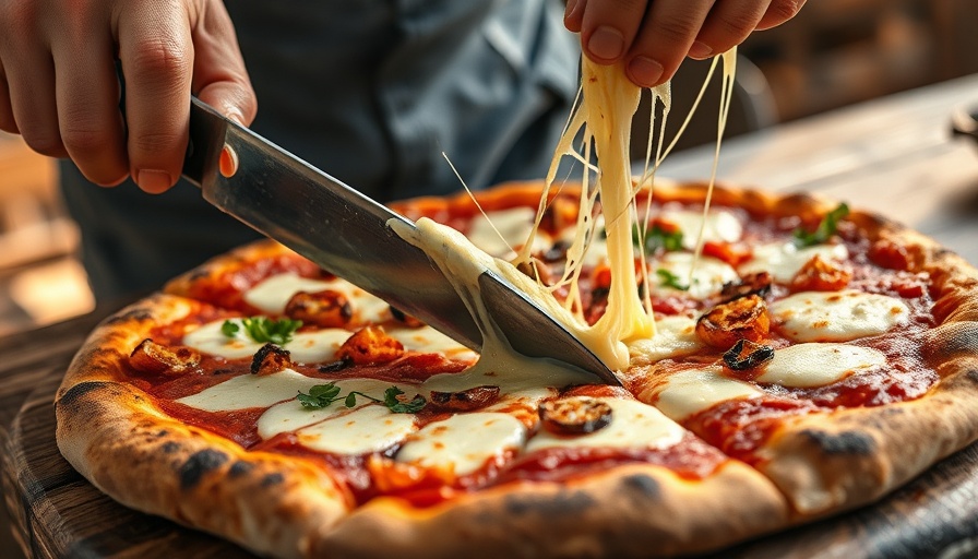 Flavorful Matambre a la Pizza sliced, outdoor setting.