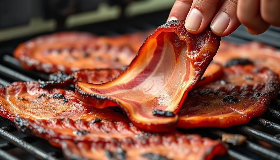Juicy Argentinian bacon sliced on a grill, rich and crispy.