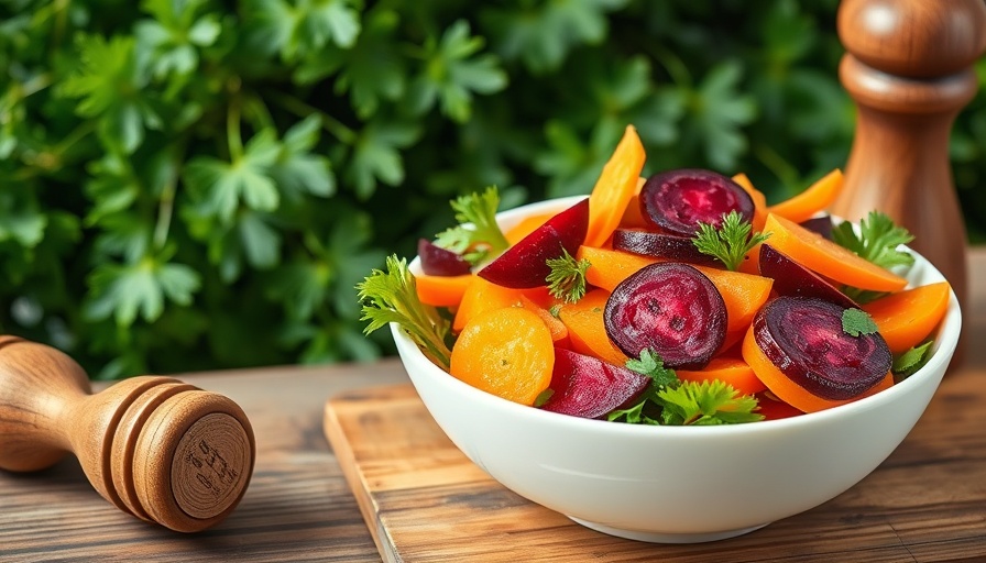 Vibrant salad with carrots and beets in a bowl, bright and fresh.