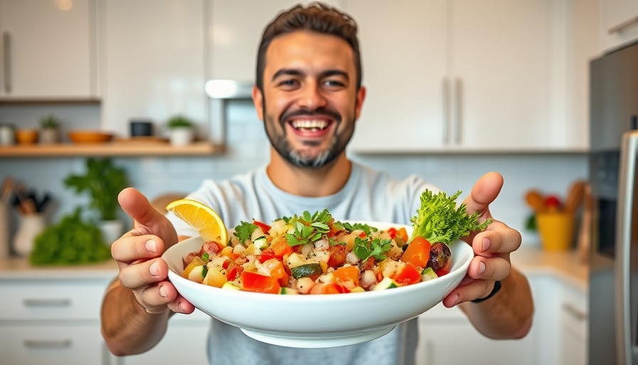 Ceviche Nikkei being presented in a bright kitchen setting.
