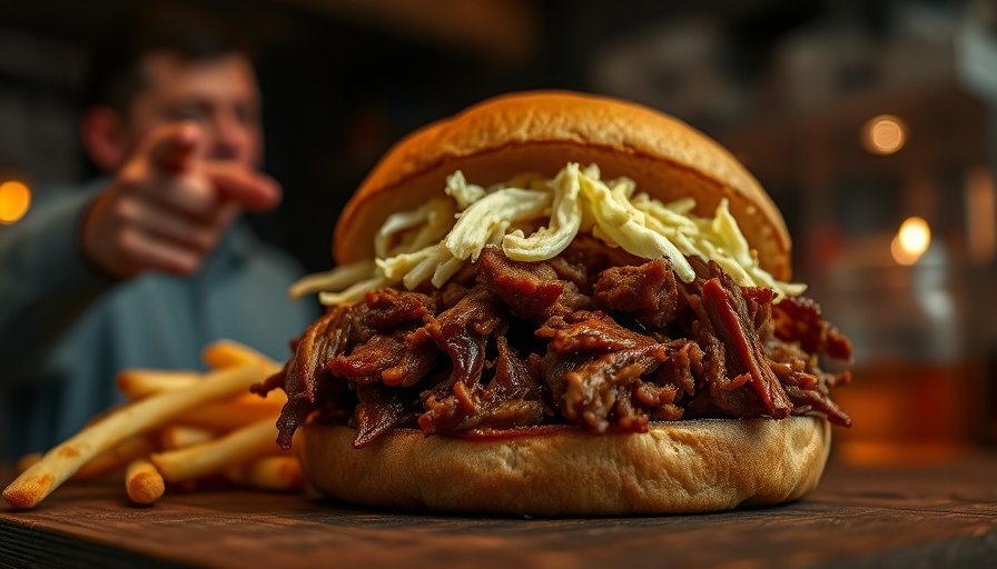 Pulled pork sandwich representing Argentinian cuisine.